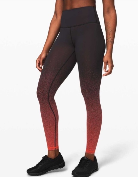 lululemon athletica Pants - LULULEMON Wunder Under high rise ombré speckle black/pink tights leggings Size 2